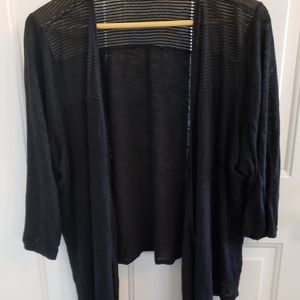 Sheer Black open front cardigan